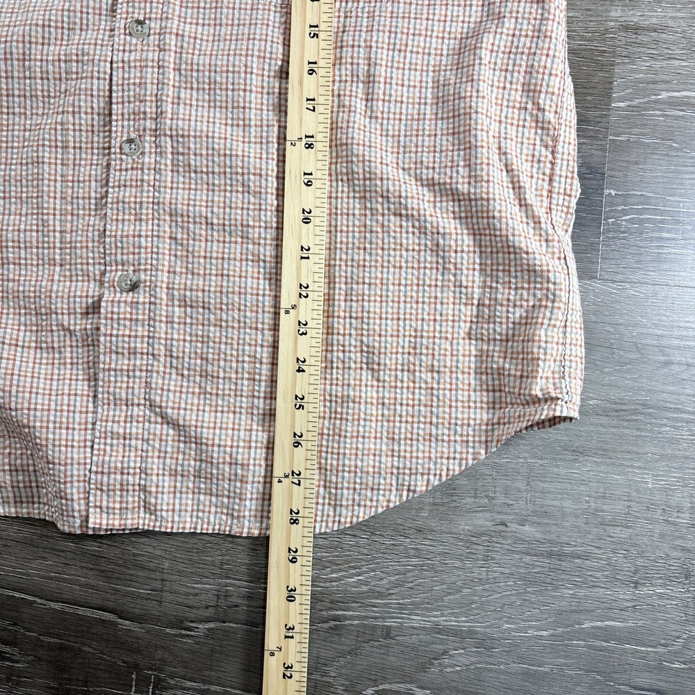 Columbia Mens Short Sleeve Plaid Button Down Shirt Ribbed Fabric Size M - Picture 5 of 7